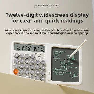 Voice Tablet Calculator Plastic Multifunctional Desktop Office Memo Computer Draft Bookkeeping Large Screen Dual Power