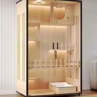 Indoor Easy Install Wooden Cat House Furniture for Multiple Cats Pet House