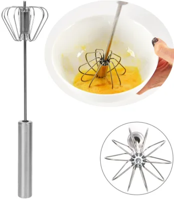Popular Stainless Steel Hand Push Egg Beater Egg Whisk