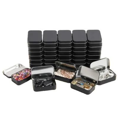 Wholesale Custom Metal Hinged Tin Box Multi-functional Child Resistant Rectangular Metal Cans with Lids