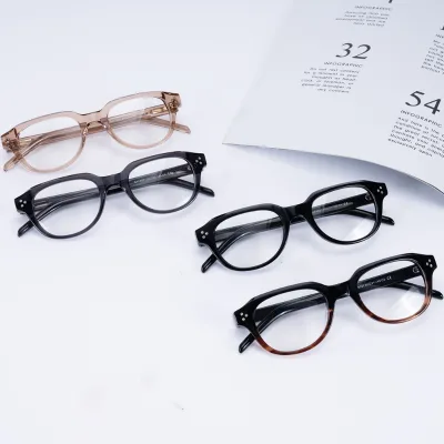 Professional Designer Gradient Color Acetate Frames Eye Glasses Women Men Irregular Shape Reading Glasses Diamond CE Certificate
