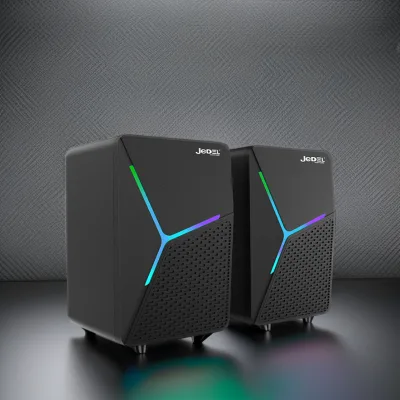 2.0 LED Light Portable Computer Gaming Ser for PC USB Power with Colorful Lighting Durable Plastic Cabinet
