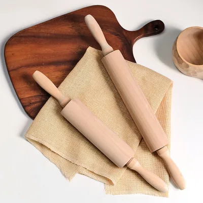 High Quality Eco-friendly Natural Beach Wooden Custom Logo By Laser Engraving Rolling Pin Stick