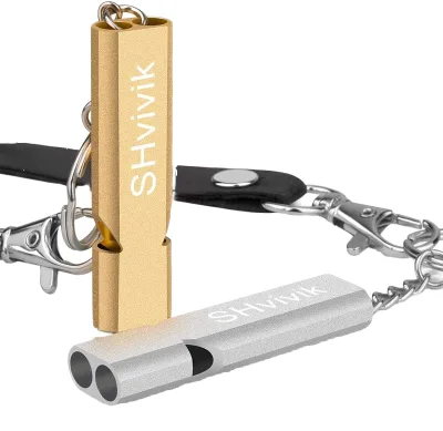 120DB Outdoor Security Survival Self Defense Aluminum Keychain Emergency Whistle Camping Hiking Sports Dog Training Model W01