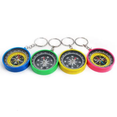 Mini Keychain Compass Outdoor Promotional Bulk Kid Toys Compass School Compass