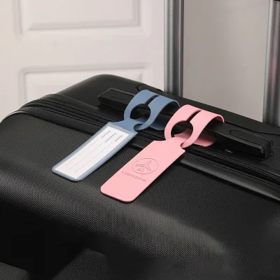 Luggage Tags for Suitcases Travel Name Leather PU Tag Cute Cover Long Strip Luggage Tag Bag Identifiers Bulk with Name Card