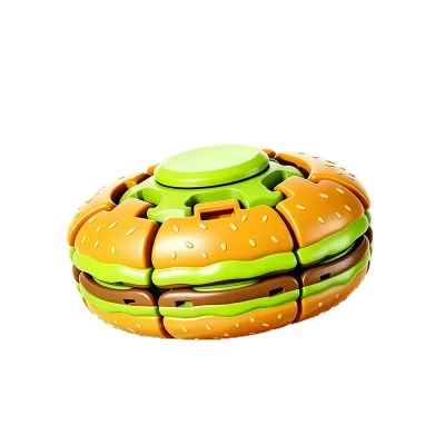 Squeezable Stress Relief Press Rotation Hamburger Finger Gyroscope Hand Top Toys Kids 2026
