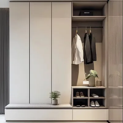 Modern Wood Sliding Glass Door Closet Organizer Bedroom Furniture for Home Clothes Storage Cabinet for Living Room