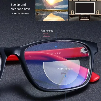 EU US Stock1 Pair in 1 Case Latest Fashional Accept Print Customer's Logo Stick on Bifocal Lenses Portable Reading Glasses