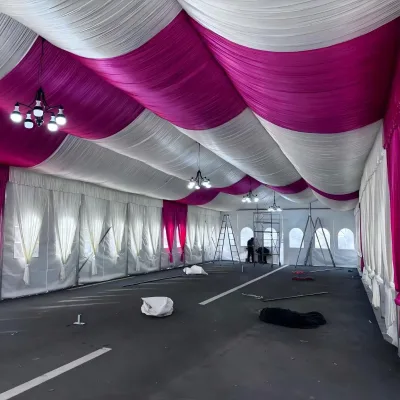 Customized Wedding Tent Ceiling Drapery Decoration Decorative Fabric Elegant Drape Decoration