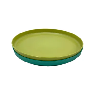 Custom Plastic Large Plate Reusable Unbreakable Eco-Friendly Dinner RPET Plate With Logo