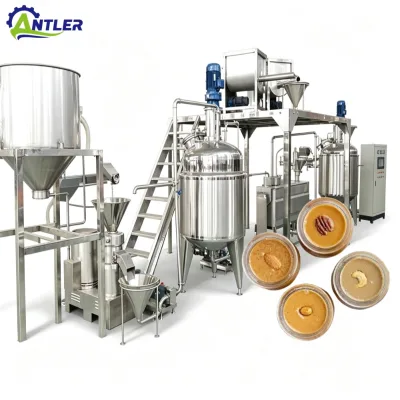 Turnkey Complete 300Kg/h Almonds Walnuts Butter Production Line with PLC Control System