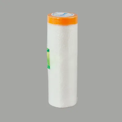 Painting Hand Tool Pre-attached Masking Plastic Film Disposable Dust Cover Film for Renovation Spraying Furniture Protection