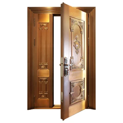 Germany Customized Latest Digital Lock Stainless Steel Security Doors With Side Light