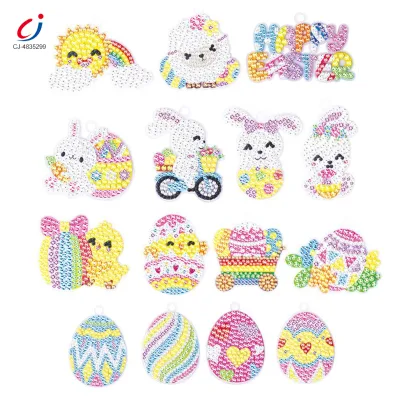 Chengji Handmade Material Children Toy Simple Cartoon Colorful Creative Education Kit Tools Keychain diamond Kit Diy for Kids