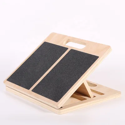 Hot Sale Anti-slip Surface Foot Rocker Slant Board Calf Ankle Stretcher Wooden Portable Flexible Slant Board