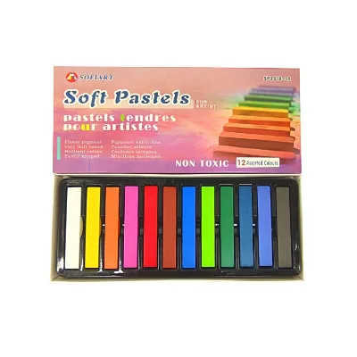 Amazon Hot Sale Square Chalk Soft Pastels,Soft Pastels 12 Pack Assorted Colors