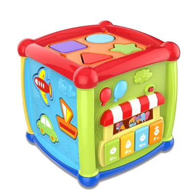 Early Learning Educational Multi-Function Toddlers Plastic Musical Activity Cube Toys