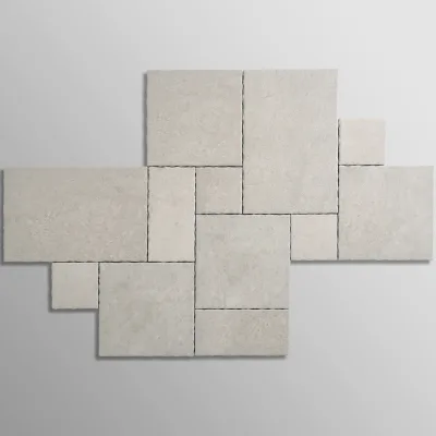 Mottled Beige Vintage Luxury Beige French Pattern Castle Porcelain Tiles Wave Edge Tile for Flooring