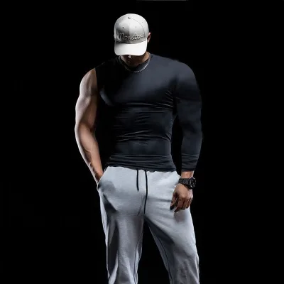 Single Sleeve Basketball Compression Shirt for Men