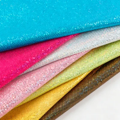 High Quality Soft Shiny Multicolor Mystic Dots Holographic Elastic Spandex Fabric Dancewear Bikini Swimwear Lingerie Fabrics