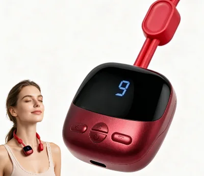 Portable Pendant-style Neck Massager with Multiple Strength Settings. Suitable for Outdoor Use Can Be Used to Relax at Any Time