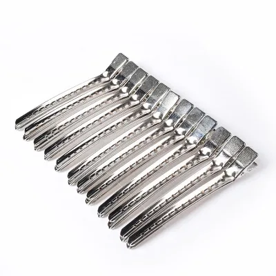 12 Pcs/Pack Hairdressing Barber Styling Hair Salon Alligator Stainless Steel Hair Clips Long Hair Styling Holder Clip