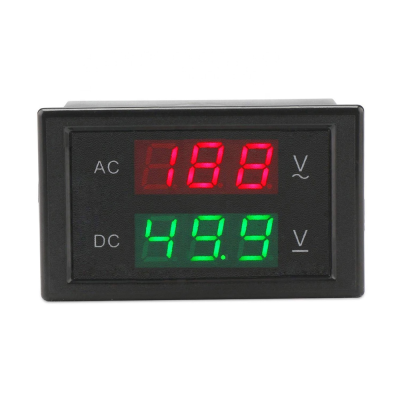 AC DC Voltmeter AC 130-250V Volt meter DC 0-99.9V Volt Tester Panel Dual LED Digital Display AC & DC Voltage Monitor Meter