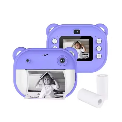 Dual Lens Kids Instant Print Camera Y600 zero Ink Print Camera Adorable Toy 1080P Children Camera Printer Toddler Birthday Gift