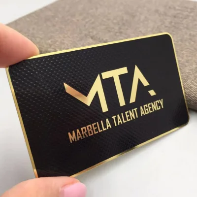 Wholesale Custom Company logo Luxury Matte Black Metal Business Cards