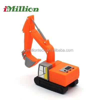 Cartoon Yellow Digging Machine Model 2GB- 32GB USB 2.0, Nice Pvc Digger Usb Sticks Pens, Large Excavator