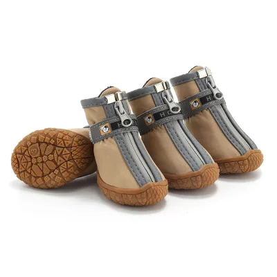 Factory Direct Sales Modern Classic Print Eco-Friendly Waterproof Dog Shoes Non-slip Wear-resistant Dog Walking Boots All