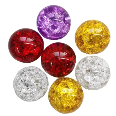 Crystal Colored Glass Exploded Balls Healing Gemstone Polished Round Glass Spheres for Gift