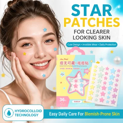 LMLTOP Wholesale Color Star Acne Patches 36pcs Pimple Patch With Centella Asiatica Salicylic Acid Facial Blemish Cover Sticker