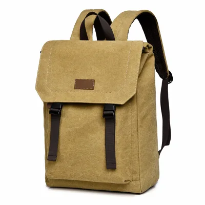 New Fashion Men's Backpack Urban Minimalism Casual Computer Bag 20-35L Polyester Lining Canvas Retro Student Schoolbag