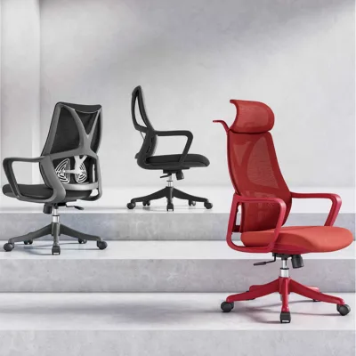 Factory Wholesale Minimalist Ergonomic Mesh Office Chair Lumbar Support Headrest Adjustable Tilt Movable OEM ODM B2B Bulk