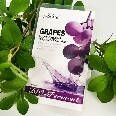 OEM Natural Plant Fruit Extract Moisturizing Face Masks Firming Nourishing Private Label Fermented Grape Enzyme Facial Sheet B