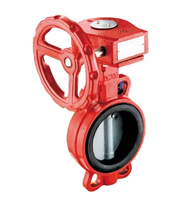 Manual Water Butterfly Valve Zinc Plated SS410 Stem EPDM Seat Bore Head DN150 6 Inch Red Painted Bore