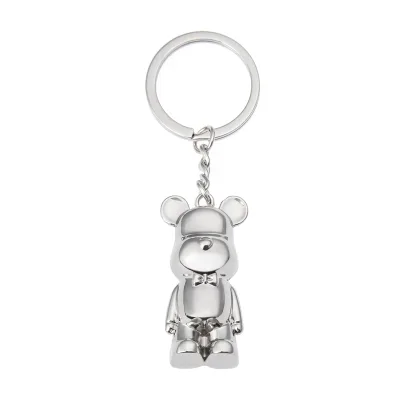 Creative 3D Bear Metal Keychain Zinc Alloy Carabiner Pendant Bag Accessory for Cars with Custom Logo Great for Creative Gifts