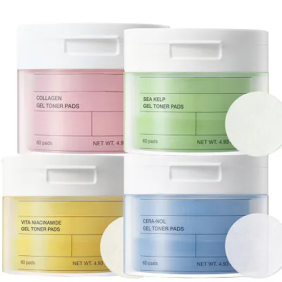 Korean Bio-Dance Gel Toner Collagen Cream Even Skin Tone Gentle Exfoliating Hydrating Firming 60-piece Toner Cotton Pads