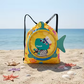 Wholesale Hot Cute Cartoon Portable Kids Swim Bag Double-Layer Waterproof Storage Tote with Dry-Wet Separation for Boys & Girls