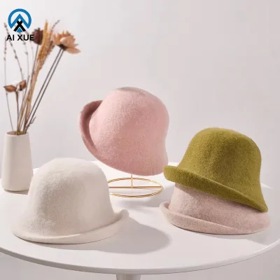 Custom Logo Label Factory Wholesale Wool Spring Autumn Adjustable Keep Warm Daily Use High Quality Casual Bucket Hats
