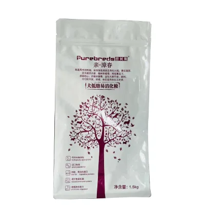 Customize Stand up Pouch Resealable Food Packing Bags Pet Dog Flat Bottom Bag