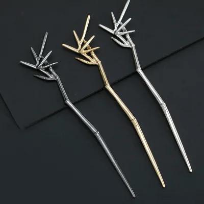 Metal Bamboo Hairpin, Female Antique Style, Niche Hairpin, Back of the Head, Coiled Hairpin