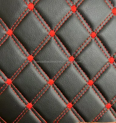 PVC Foam Embroidered Artificial Leather for Car Floor, New Arrival Stocklot RTS Faux Leather Roll for Car Seat Cover