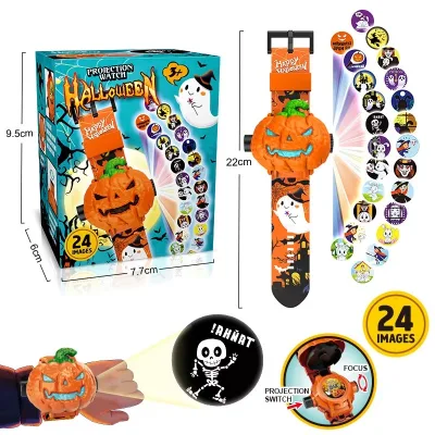 Kids Electronic Projector Watch Toy with Flip Cover Light up 24 Images Slide Show Creative Gift for Children Festival Party