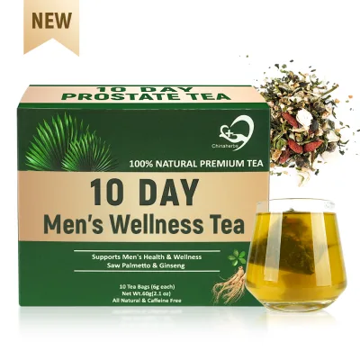 Chinaherbs Herbal Men's Wellness Tea with Saw Palmetto, Ginseng, Maca, Spearmint, Pumpkin Seeds, Green Tea & Licorice Root