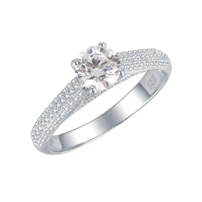 Hot Sale Classical Design White Diamond Engagement Ring Latest  Gold Ring Designs for Girl Gold Ring