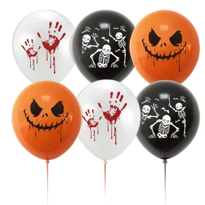 12 Inch Latex Balloons Halloween Party Decoration Funny Party Balloon Arrangement Happy Halloween Party Supplies