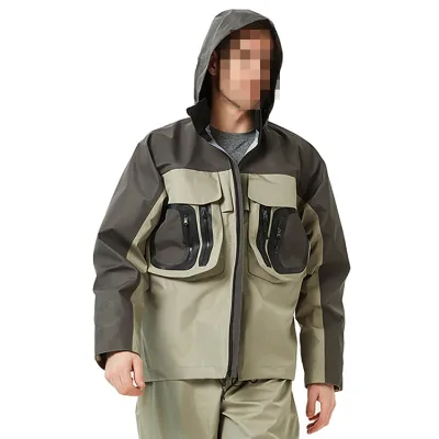 Outdoor Unisex Windbreaker Hooded Breathable and Wading Fishing Waterproof Jacket